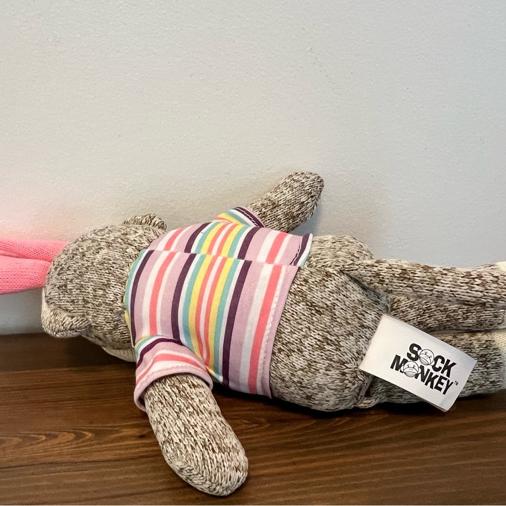 Sock Monkey With Easter Rabbit Ears 11.5" - Picture 2 of 2